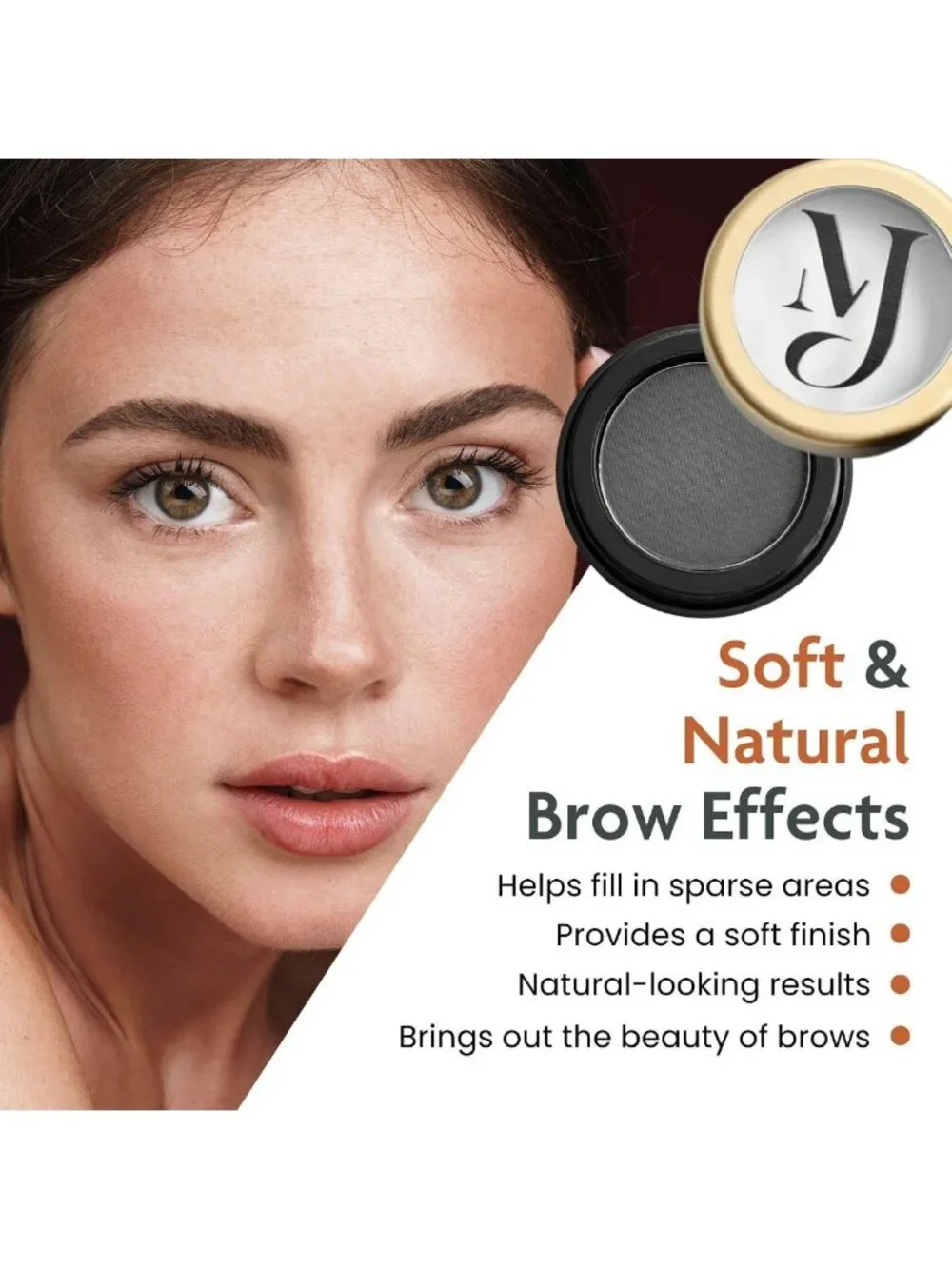 Long-Lasting Waterproof Eyebrow Powder - Vegan Smudge-Proof for Defined Brows